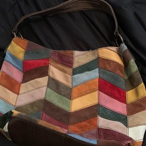 Lucky Brand 100% Leather Multicolored Shoulder Bag